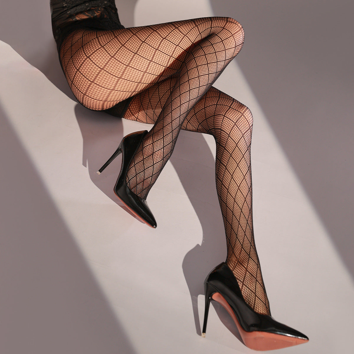 Semi-permeable Lace Polyester Net Pantyhose