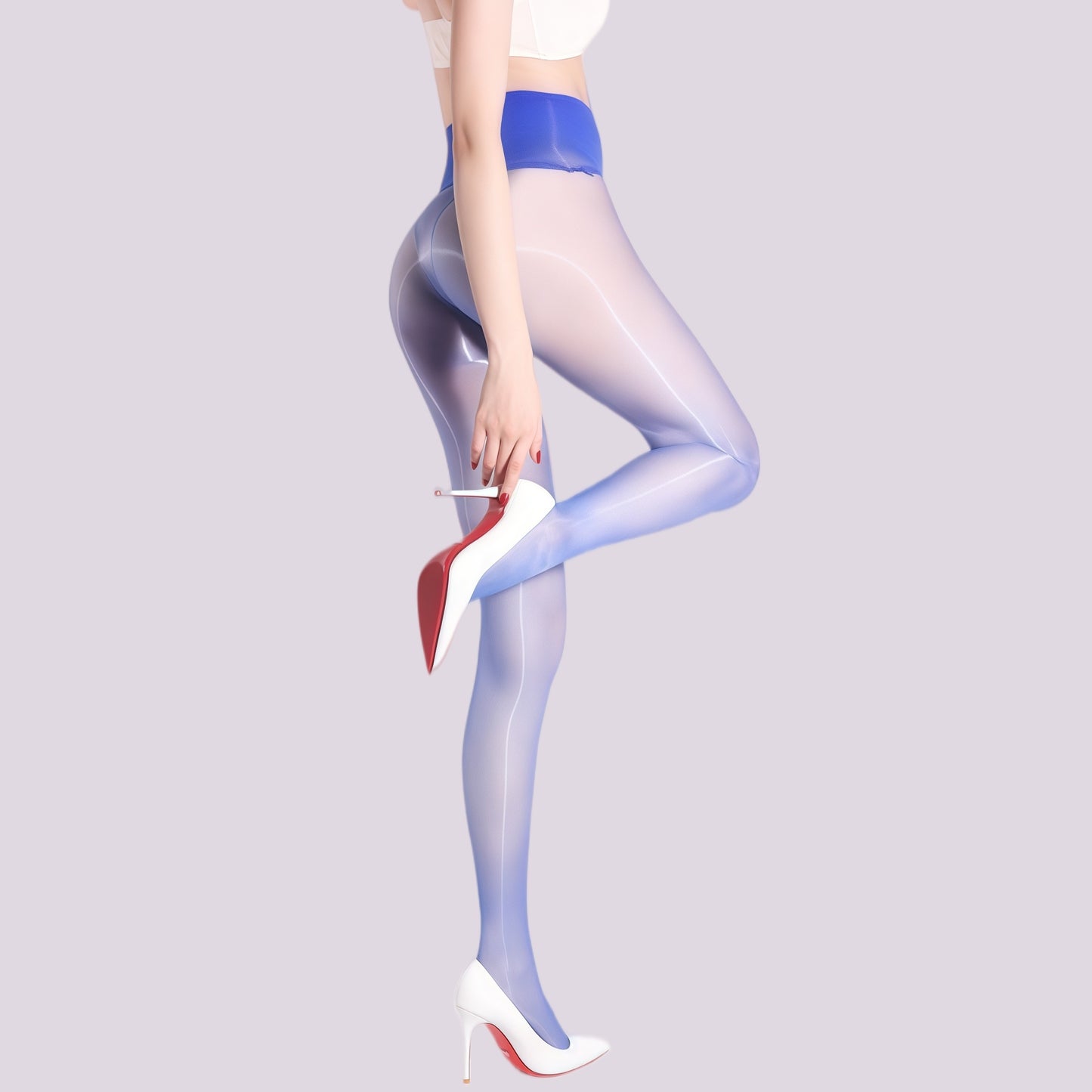 High-Waisted Seamless Aurora Tights – Ultra-Thin Silky Nylon Pantyhose