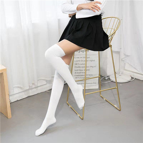 Striped Thigh-High Warm Cotton Stockings for Women