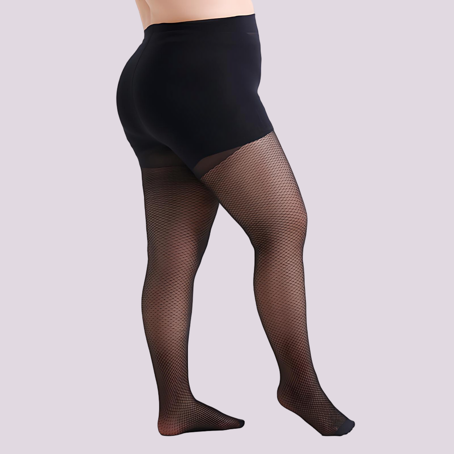 Elegant Fish-Scale Jacquard Full-Length Shaping Tights