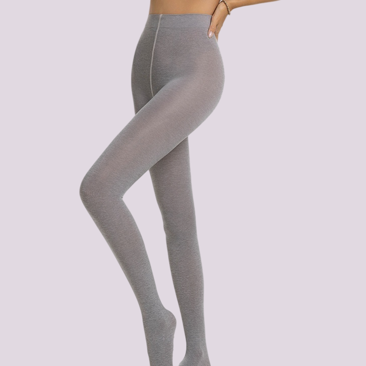 80D Ammonia-Knitted AB Two-Tone Cotton-Like Full-Length Shaping Tights