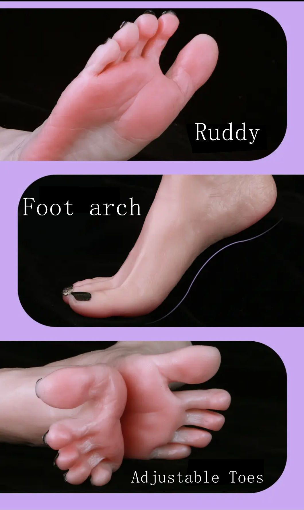 Silicone Foot Model, Foot Model Soft Simulated Silicone Foot Model with Bones