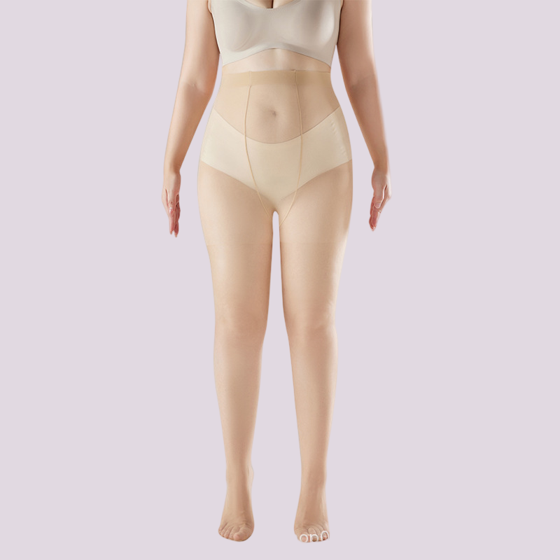 Plus-Size Solid Nylon Sheer Pantyhose